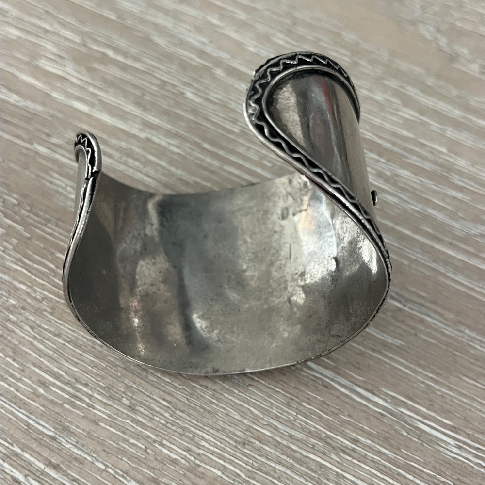 Turquoise And Silver Statement Cuff Bracelet - image 2